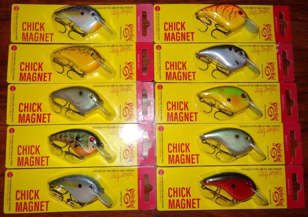 Lot of 10 New Assorted Strike King Chick Magnet Crankbait Fishing Lures HCCM #4 - Image 1