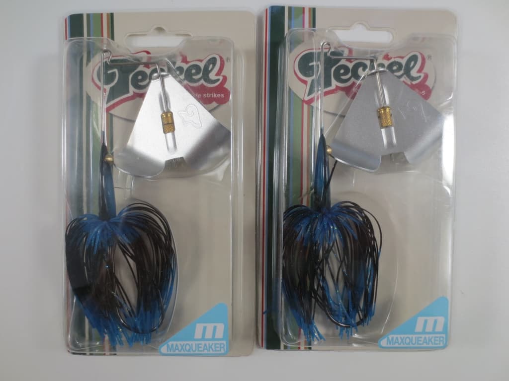 2 Teckel Maxqueaker Buzzbait 1/2oz. 001  Black and Blue, Silver Blade - Image 1