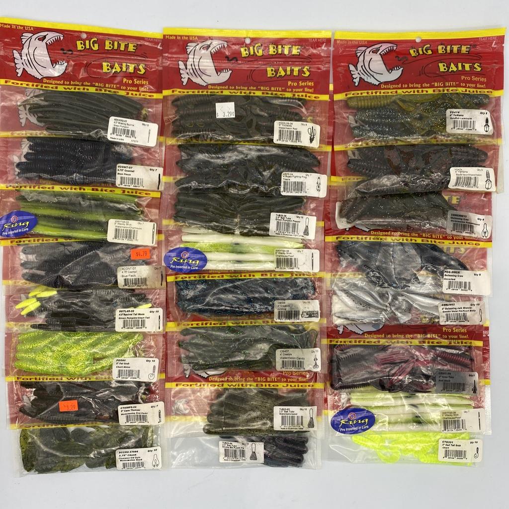 Big Bite Baits Bass Plastics Creature Bait Senko Chunk Worm Grubs (24 Bag Lot!) - Image 1