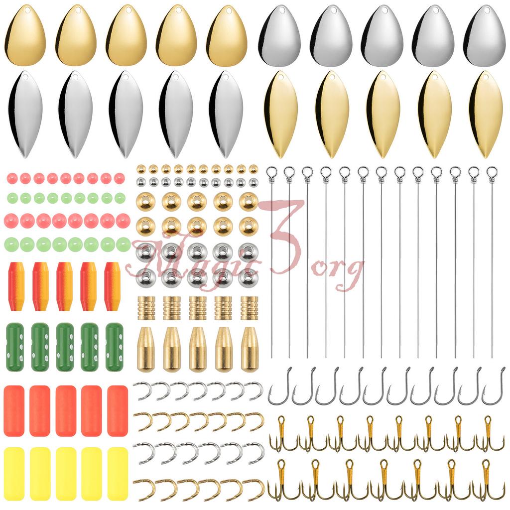 200pcs Fishing Accessories Spinner Blade Bait Kit DIY Fishing Lure Making Tool - Image 1