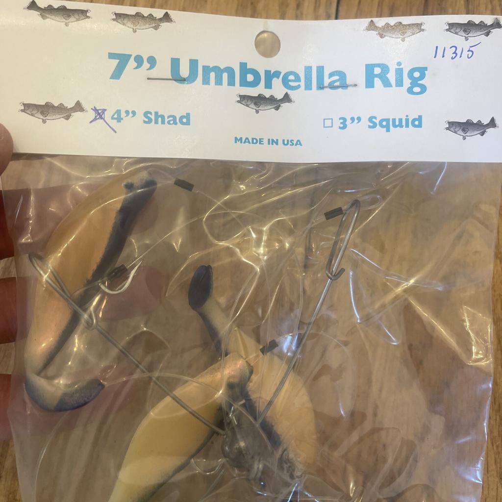 7” Umbrella Rig 4 Arm With 4” Shad (5)  Pearl Blue New In Package McKala Fishin - Image 2