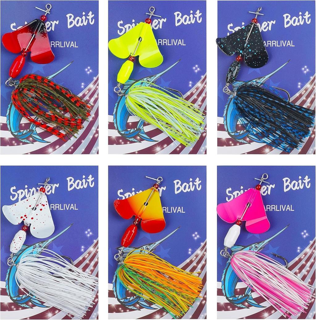Fishing Buzzbait Lures Bass Spinnerbait Kit Buzz Bait Small, B- 6pcs - Image 7