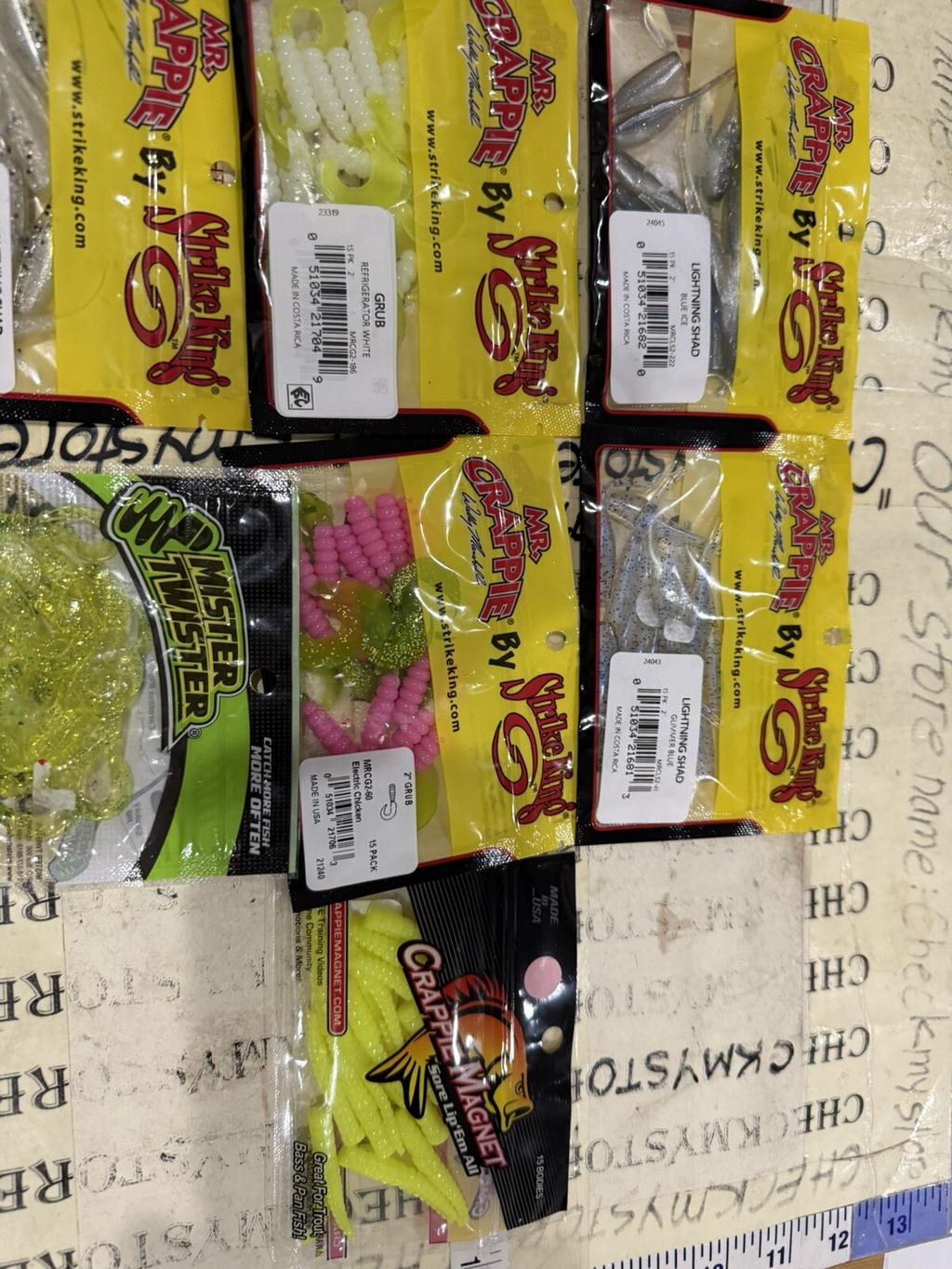 7X Mix Lot Strike King Panfish Mr Crappie Curly Tail Grub Fishing Lures - Image 6