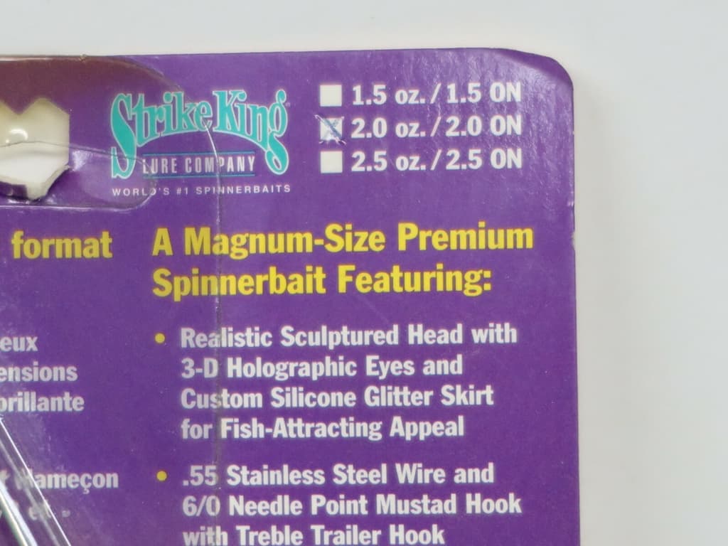 Strike King Bob Mehsikomer MAGNUM KING 2 oz HUGE! Spinnerbait White - Image 2