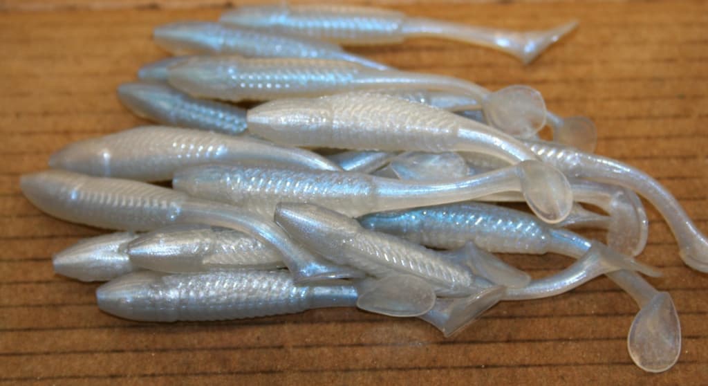 5" Swim Minnow Alewife Paddle Tail Swimbait Trailer for A Rig 50 pack Bulk Bag - Image 2