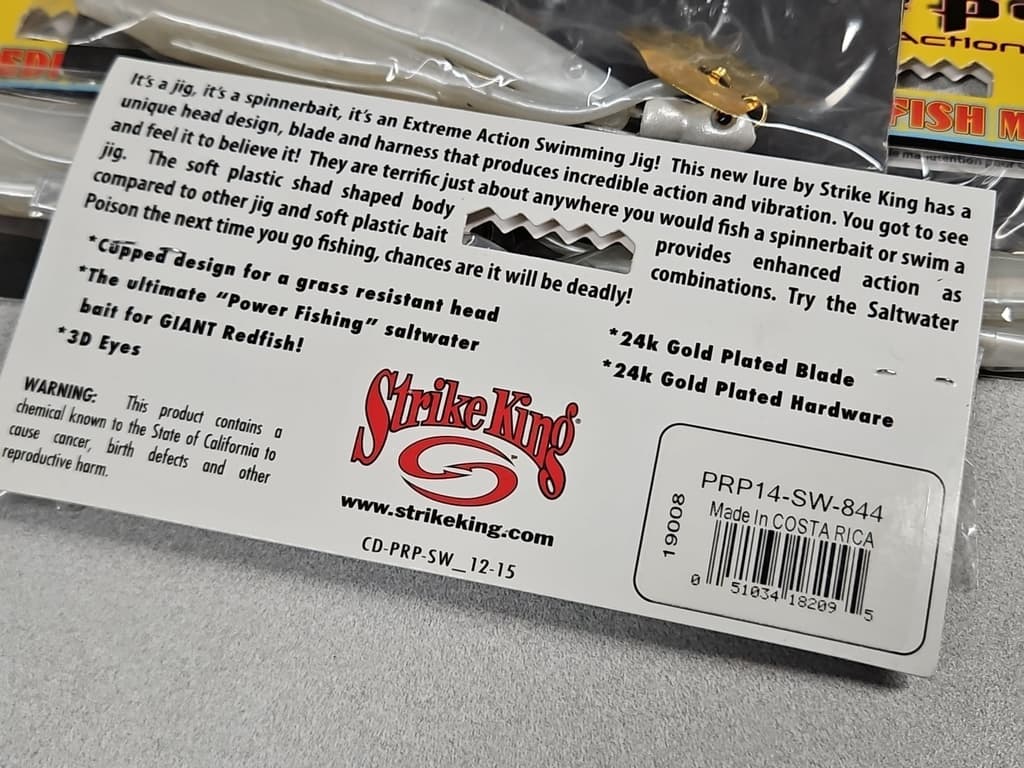 (6) Strike King 1/4oz Redfish Magic SALTWATER POISON SWIM'N JIG...#844...NOC!!! - Image 3