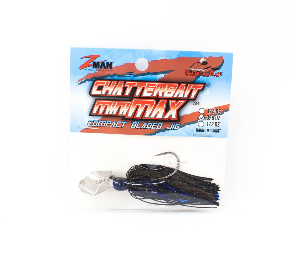 Zman Chatterbait Mini Max Sinking Lure 3/8 Oz Black Blue (8866) - Image 1
