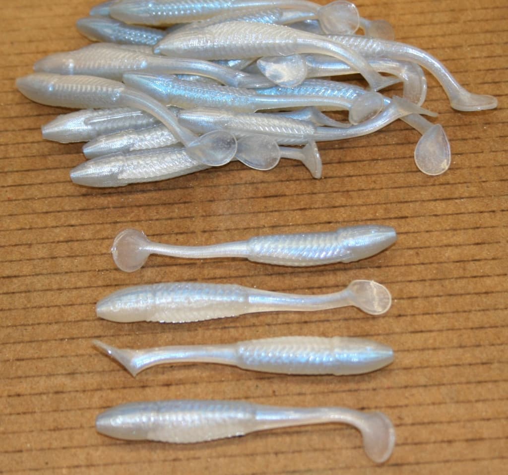 5" Swim Minnow Alewife Paddle Tail Swimbait Trailer for A Rig 50 pack Bulk Bag - Image 4