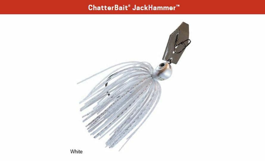 Z-Man ChatterBait JackHammer 3/4 oz - White - Jack Hammer Chatter Bait - Image 1