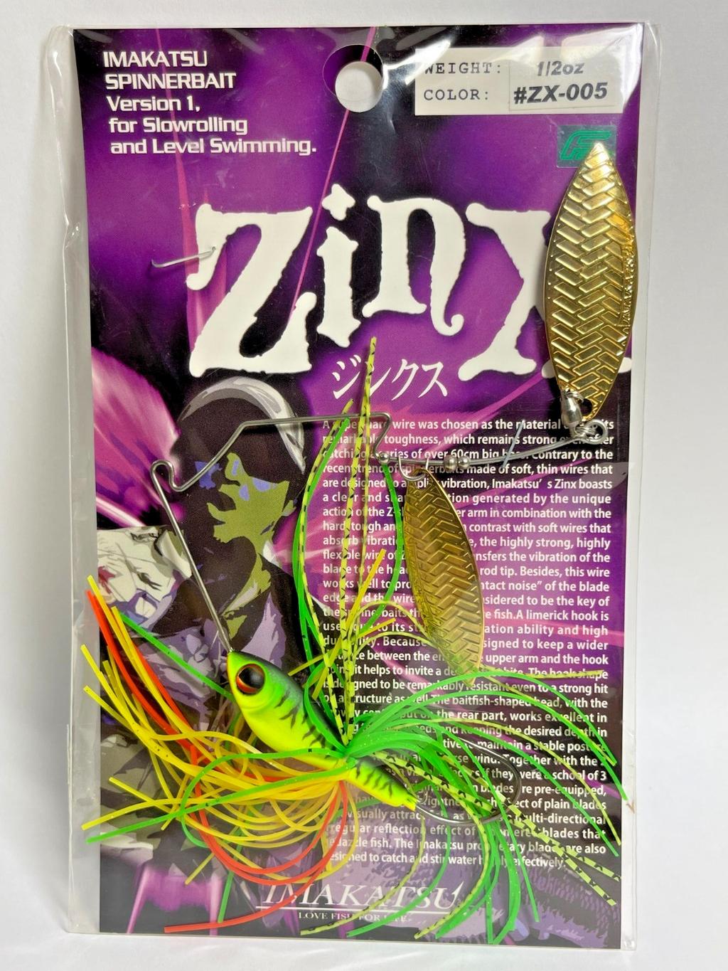 11709) IMAKATSU IK ZINX 1/2oz Spinnerbait #005 Hot Tiger - Image 1