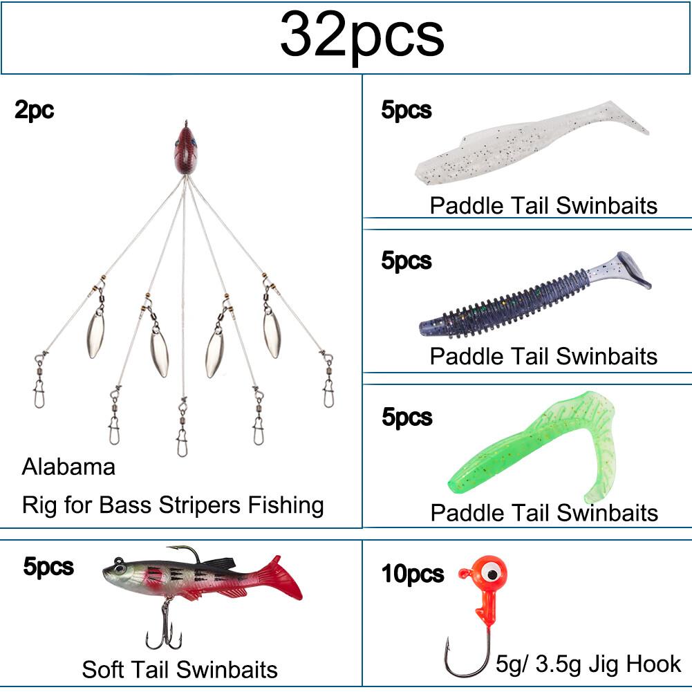5 Arms Alabama Rig Fishing Lure Umbrella Rig w/Spinner for Striper Boat Trolling - Image 5