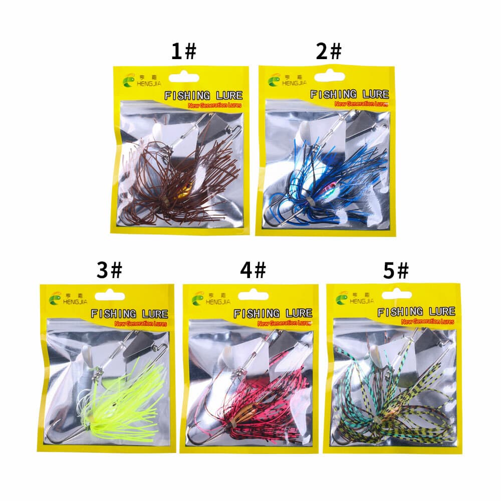 5PCS/Lot 16g Spinnerbait Blade Bait Rubber Skirt Buzzbait Fishing Lures Tackle - Image 4