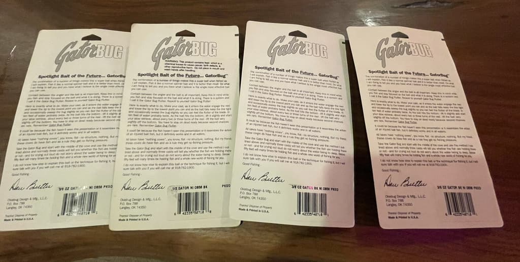 4 Okiebug Gator Bug Spinnerbait 3/8, 1/2 OZ Shad Black White Gatorbug Assortment - Image 2