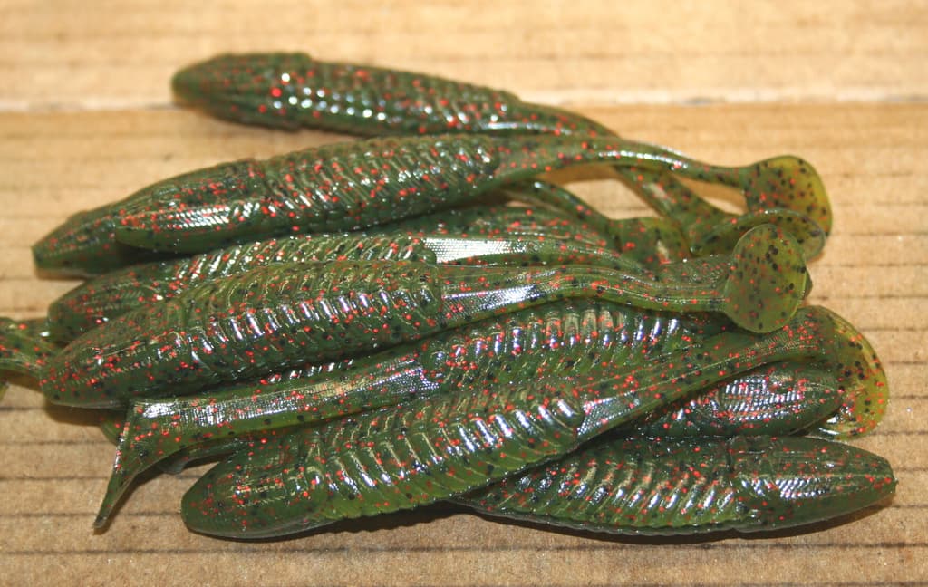 5" Swim Minnow Watermelon Red Paddle Tail Swimbait Trailer for A Rig 50 pack bag - Image 2