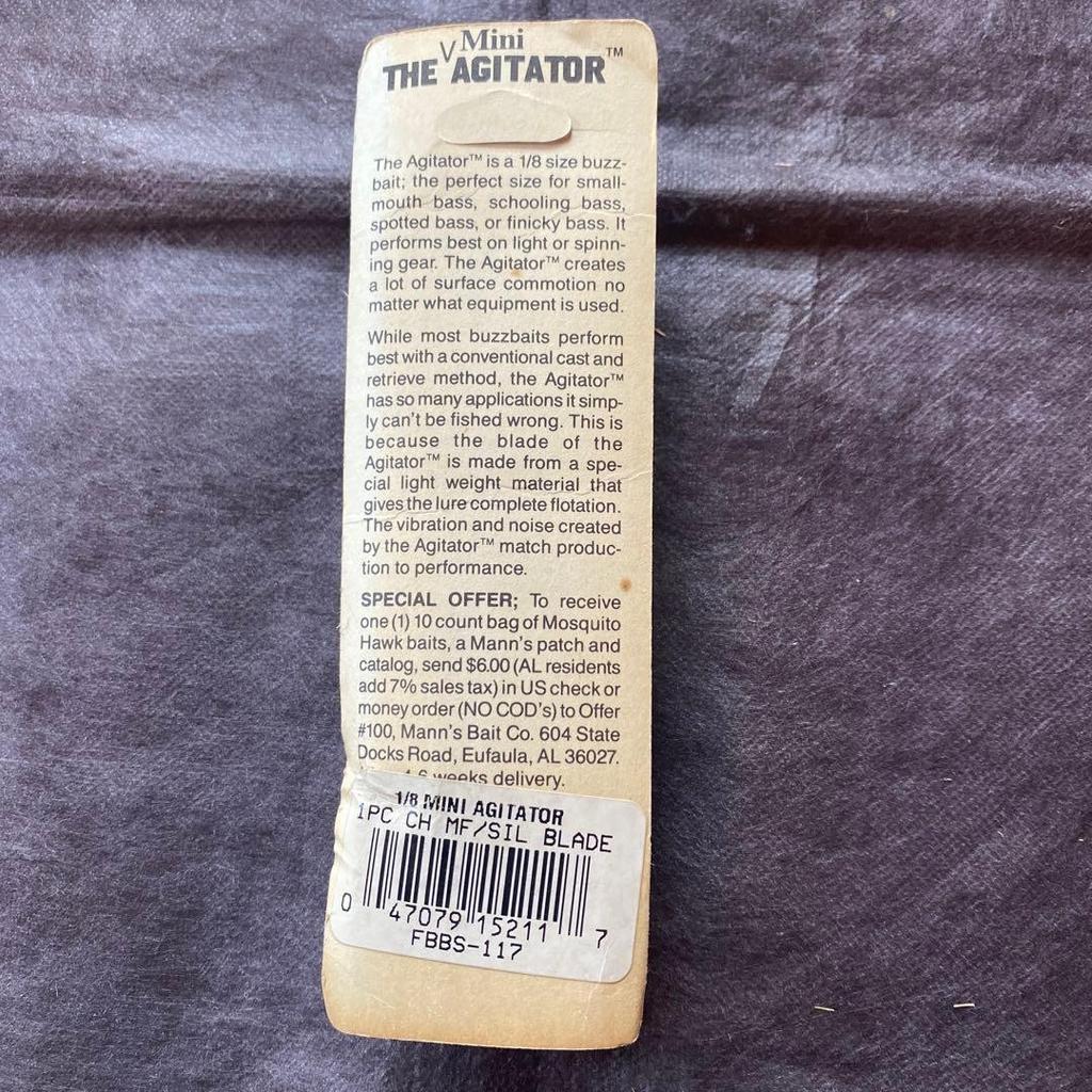 Mini The Agitator 1/8 oz Buzzbait Silver for Bass Fishing - Image 2