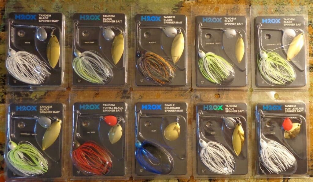 Lot of 10 New Assorted H2OX H2O Xpress Spinnerbait 3/8 & 1/2oz Fishing Lures #1 - Image 1