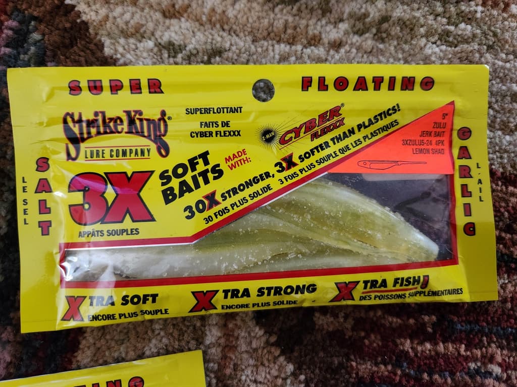 Strike King 3X 5" Zulu Jerk Bait Super Floating Softbait Salt Garlic - Lot of 11 - Image 6