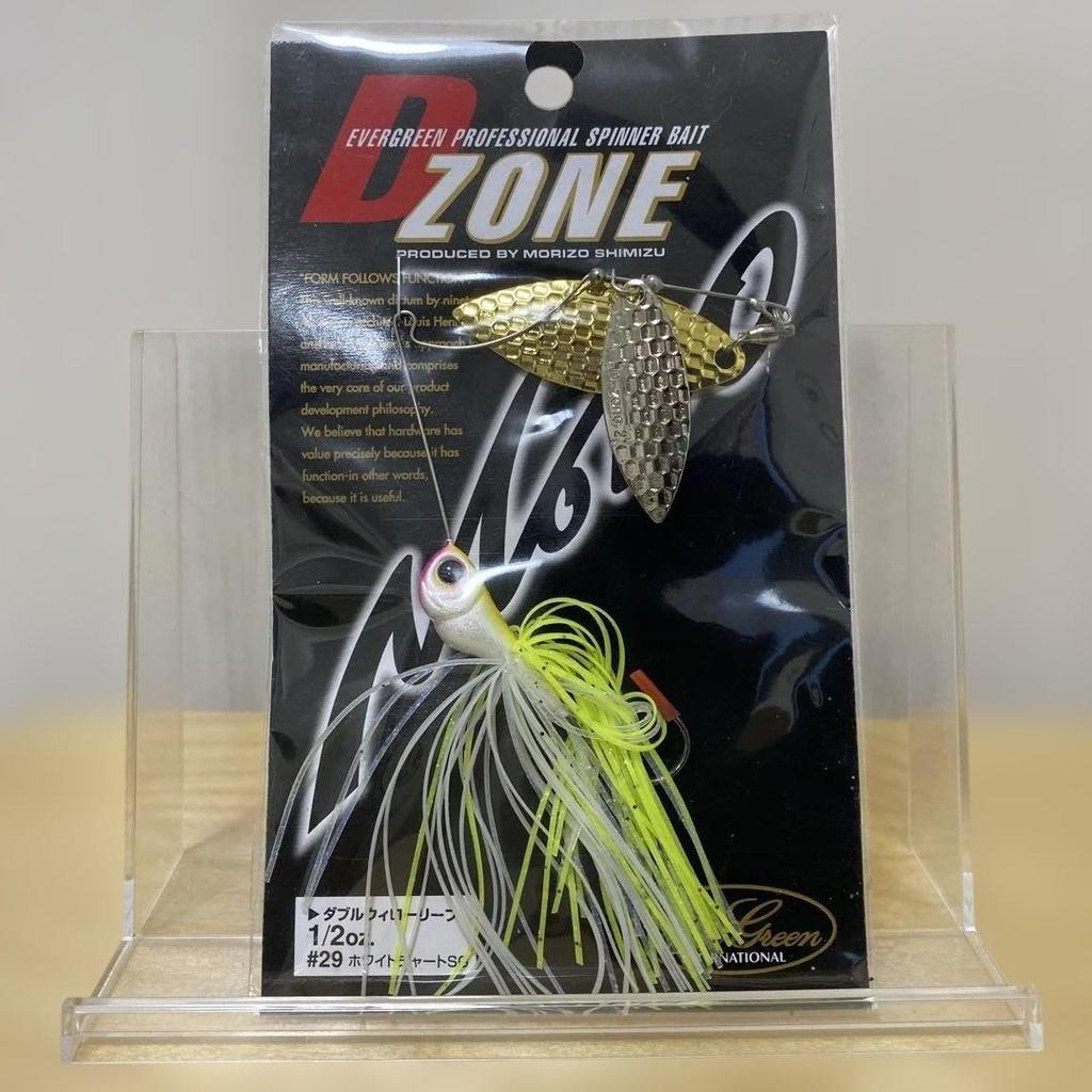 Evergreen D-ZONE Spinnerbait 1/2oz #29 White Chartreuse 8-Blade Used - Image 1