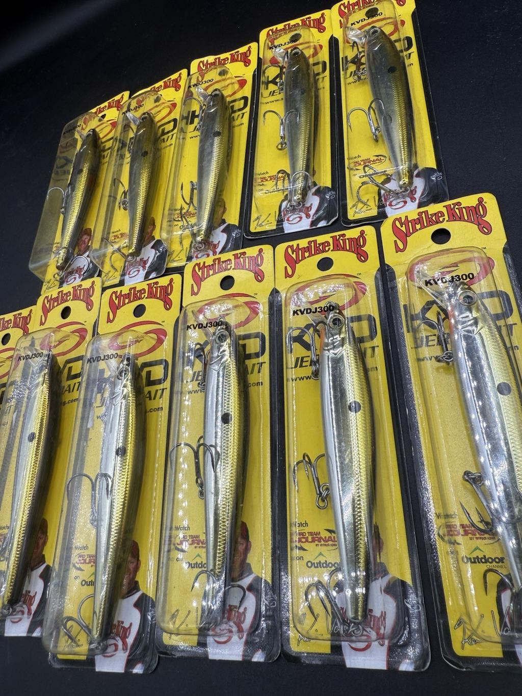 Strike King KVDJ300 Jerkbait  Chrome Gold-Black Lot Of 11 - Image 3