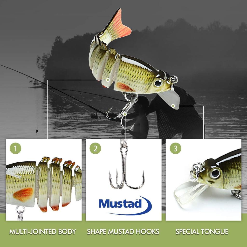 Lifelike Fishing Lures for Bass Trout Crappie, Swimbait, Great Gift - Image 4
