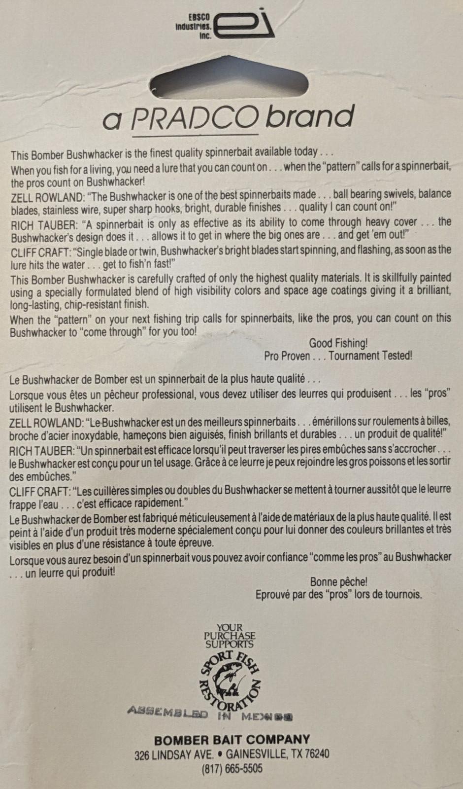 New 2 Official B.A.S.S. Spinnerbaits and Bomber Bushwhacker Spinnerbait Sealed - Image 9