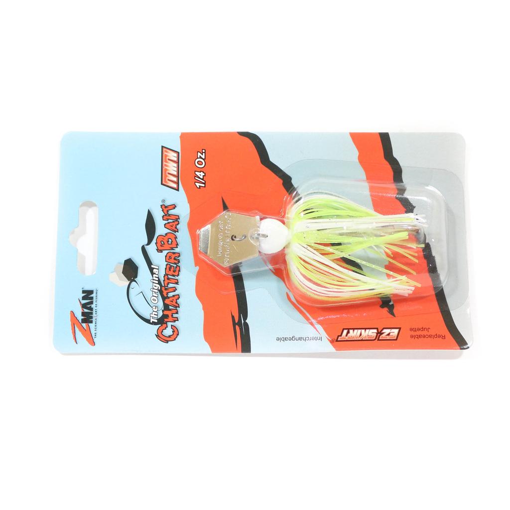 Zman Chatterbait Mini 1/4 oz Sinking Lure Chart White (0228) - Image 1