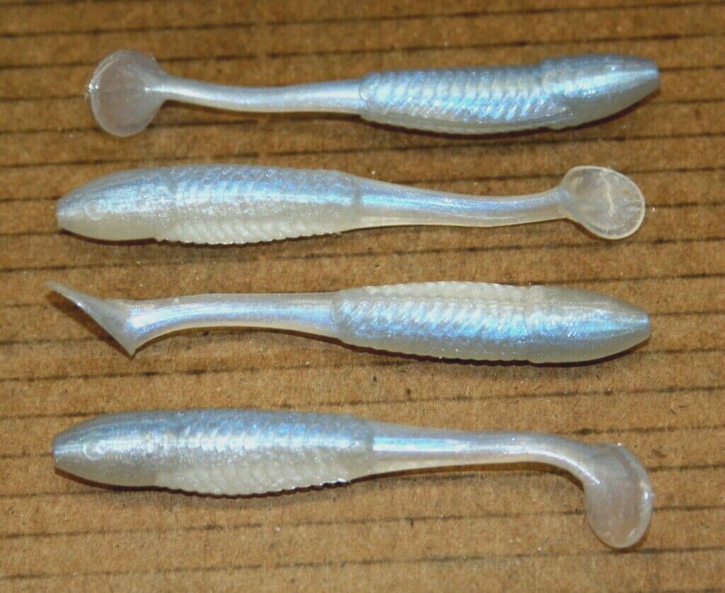 3.5" Swim Minnow Alewife Paddle Tail Swimbait Trailer for A Rig 50 pk bulk bag - Image 1