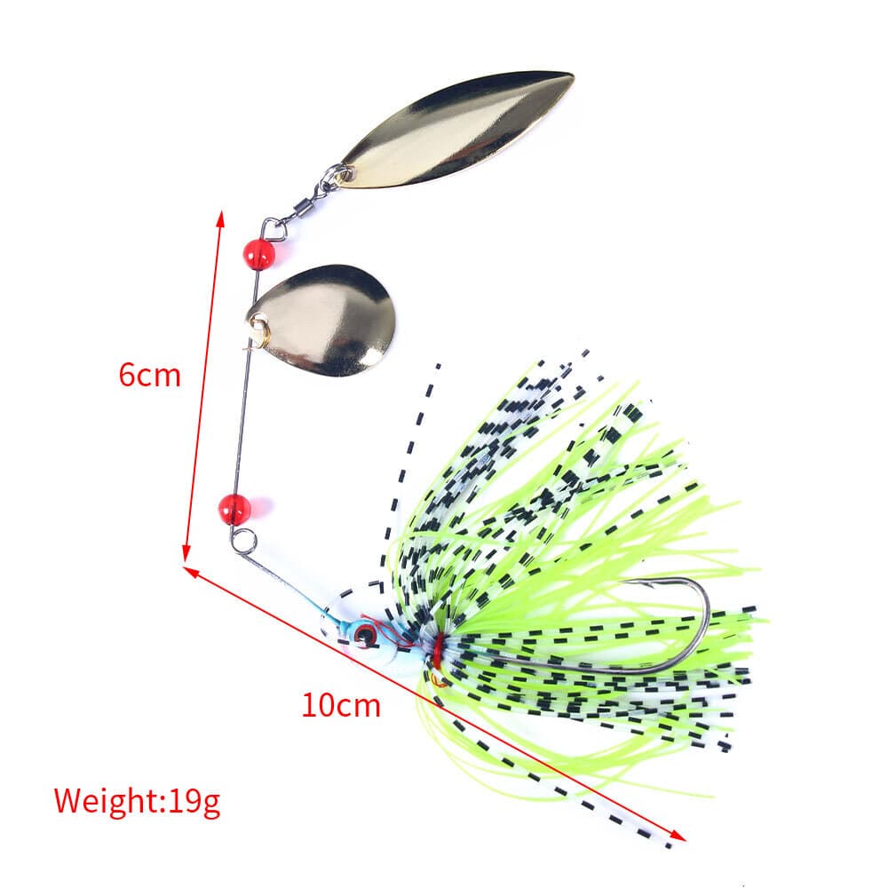 4PCS Spinnerbait Fishing Lure Buzzbait 19g Blade Bait Spoon Rubber Skirt Bass - Image 4