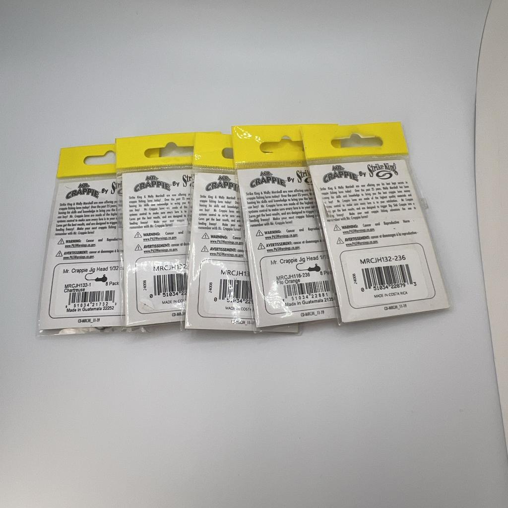 Strike King Mr. Crappie Jig Heads Lot of 5 Packs 1/32 & 1/16 oz ~40 Total NEW - Image 8