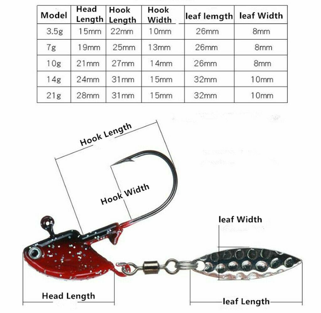 8PCS Jig Head Fishing Hooks Spinner Metal Jigging Fishing Lures Ice Swimbait 14g - Image 12