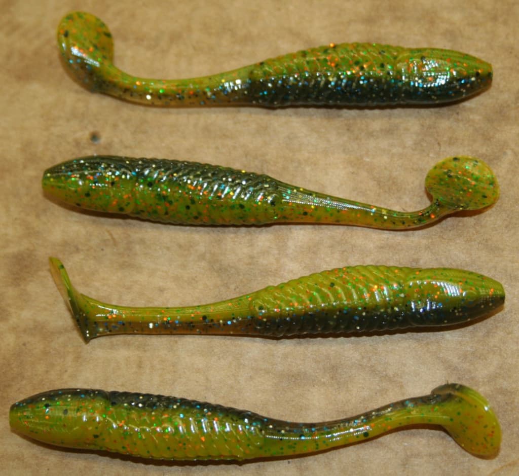 3.5" Swim Minnow Sunfish Laminate Paddle Tail Swimbait Trailer for A Rig 50 pk - Image 1