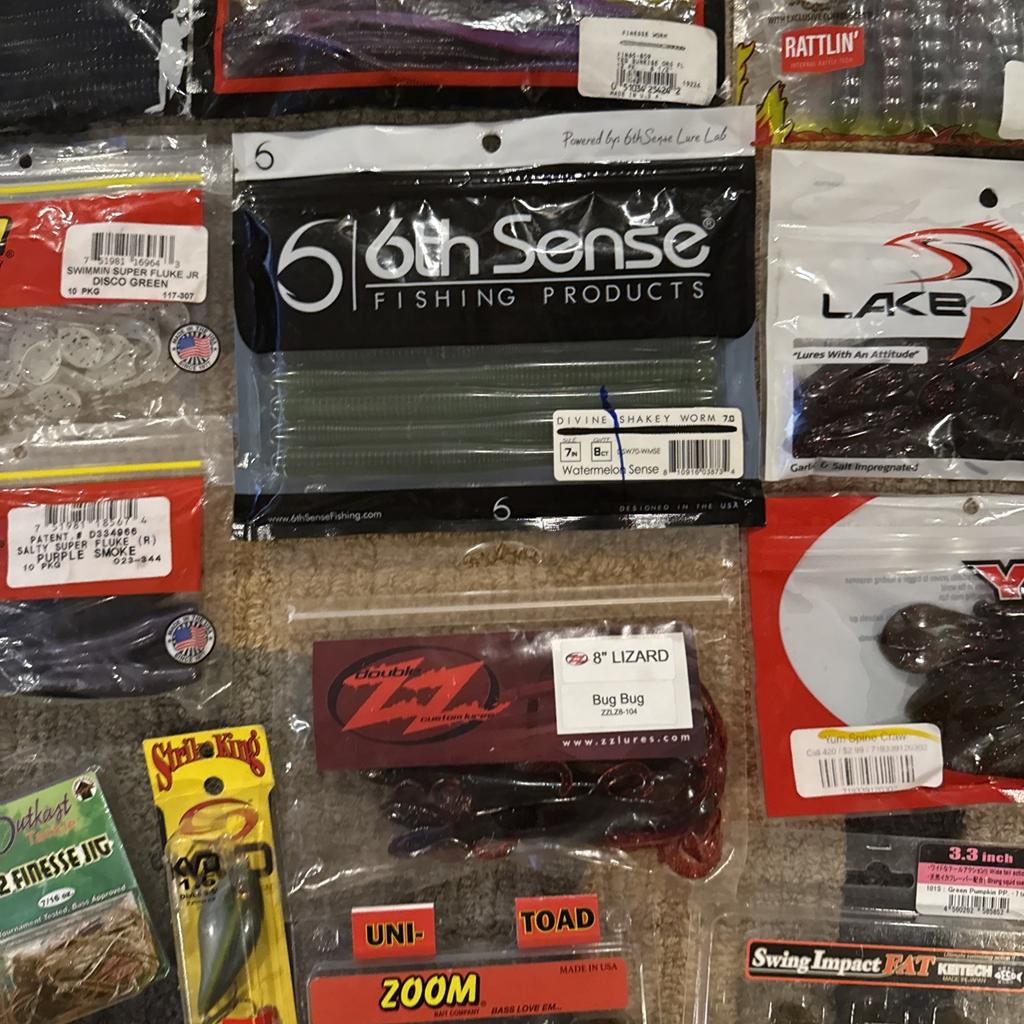 Bass Fishing Soft Plastics Lot (39) Yum Zoom Strike King Keitech 6th Sense - Image 14