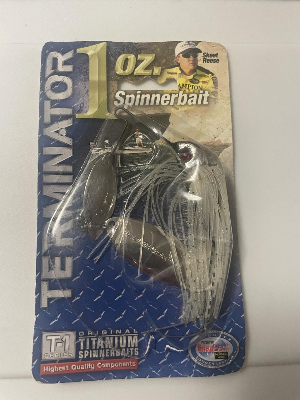 Original Terminator T-1  Titanium Double Willow Spinnerbait 1 Ounce Cal I Green. - Image 1