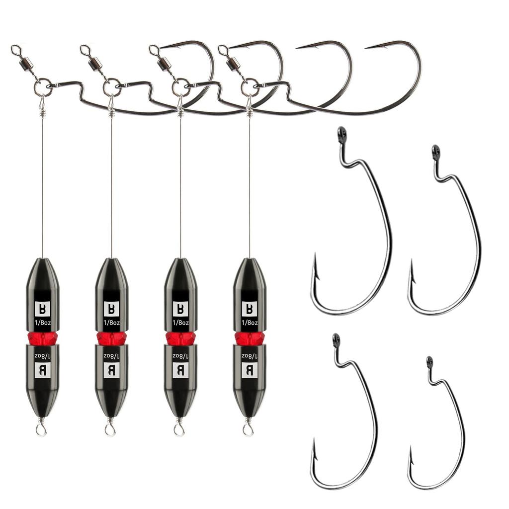 TR1 Tokyo Rig 4Pack 1/4oz Pre Rigged Punch Shot Rig Bass Fishing Accessories ... - Image 1