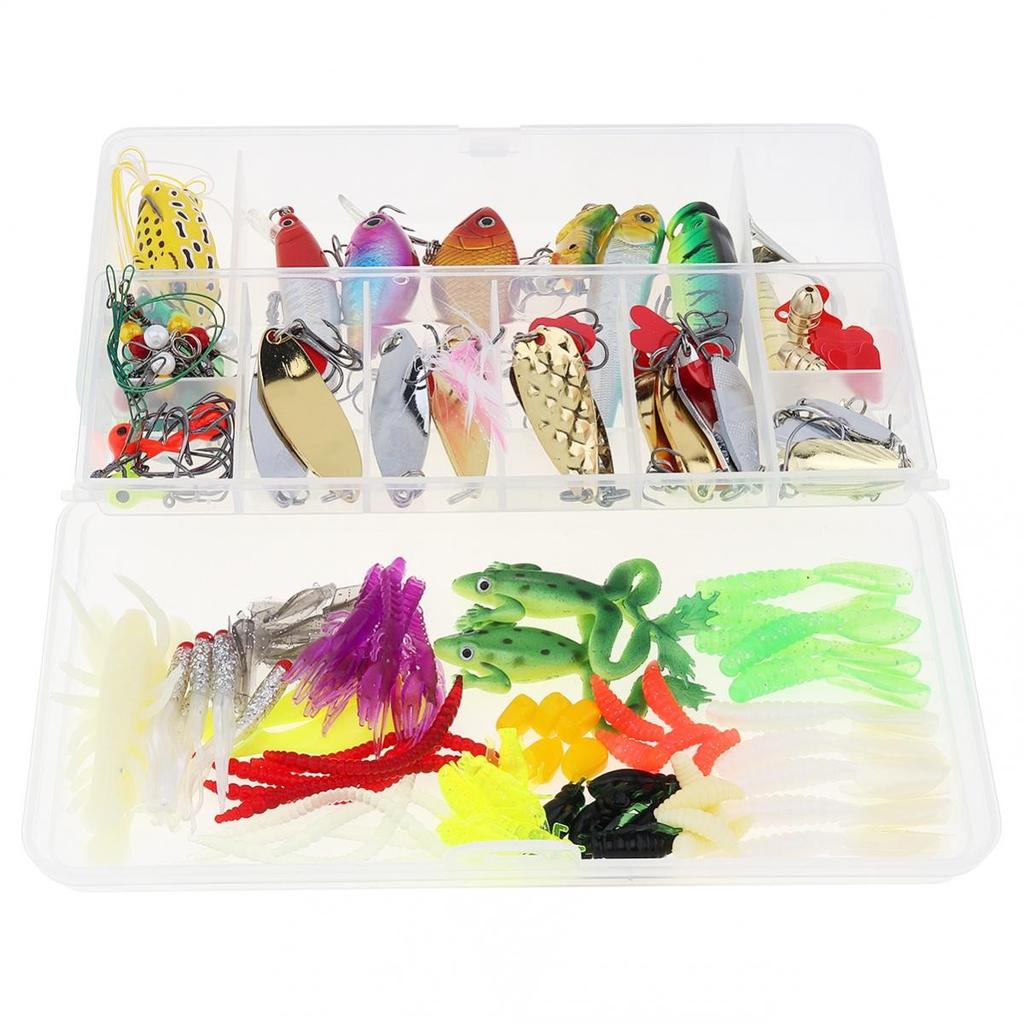 Fishing Accessories Tackle Box Spoon Lures Soft Plastic Worms Crankbait Jigs VIB - Image 9