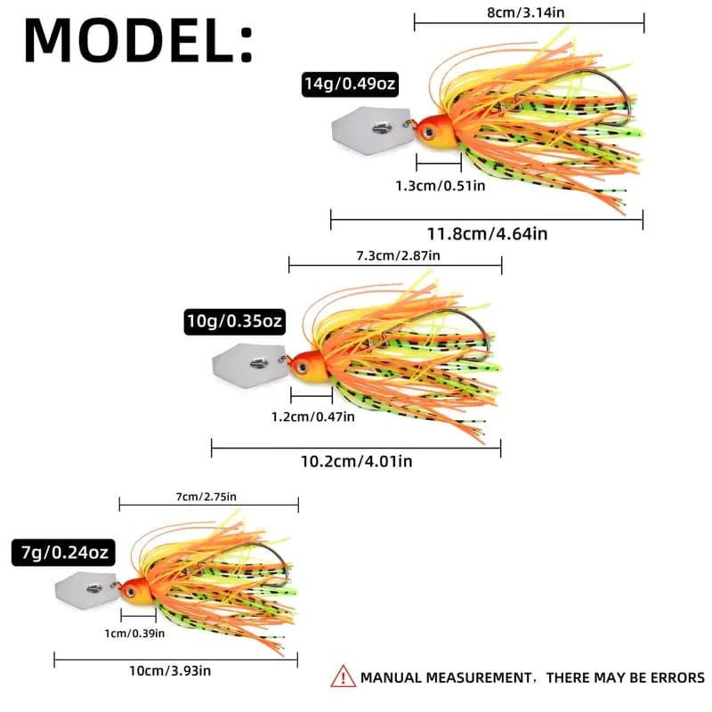 12pcs Weedless Chatterbait - Image 3