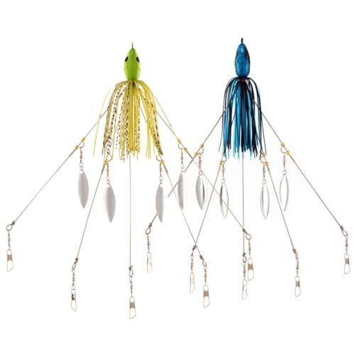 5 Arms Alabama Umbrella Rig Fishing Bass Kit Fishing Lures 2pcs（blue+green）） - Image 2