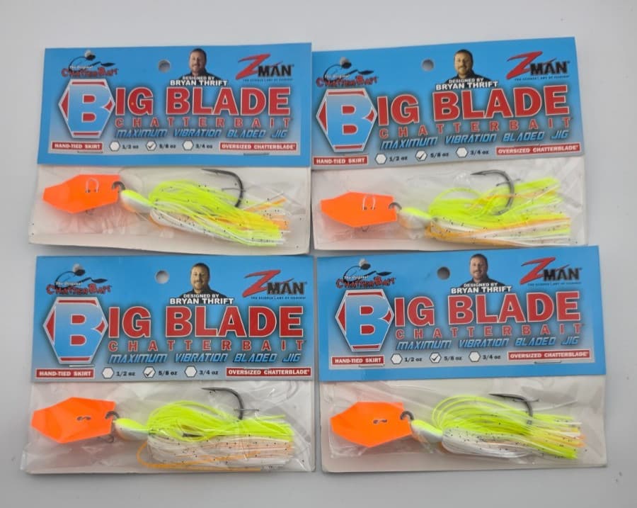 (4) Z-Man Big Blade 5/8 oz Chatterbait Fishing Lure Lot of 4 - Image 1