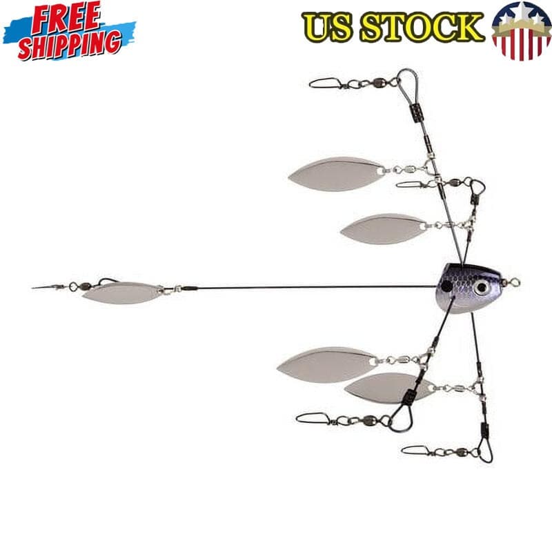 Tour Grade Titanium Rig Small Hvy Wire Blue Gizzard Umbrella Rig Lure - Image 1
