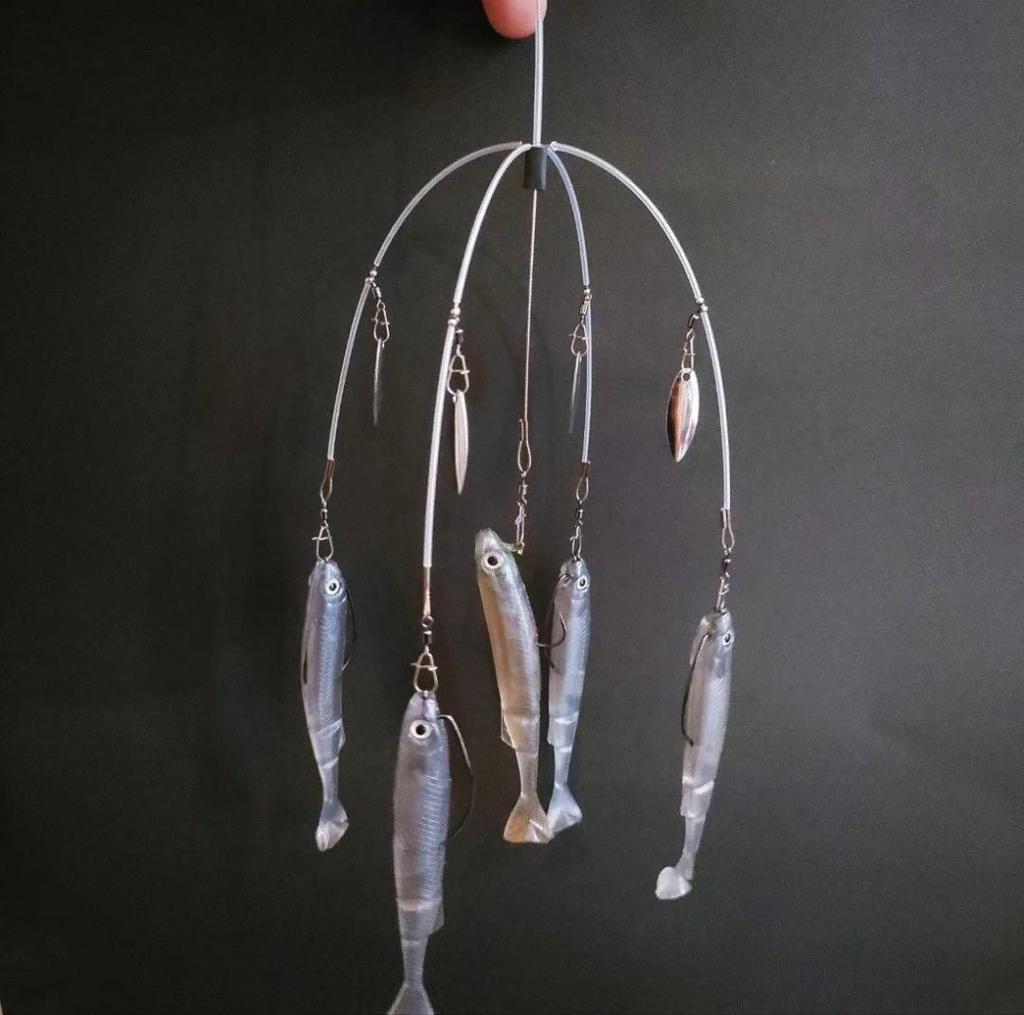 Alabama Rig & Fishing Line No. 4.5 100m with Worm, Fishing Tackle - Image 1