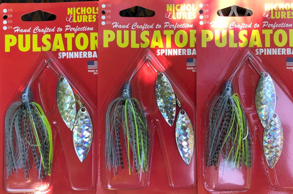 Nichols Lures Pulsator Spinnerbait 3/8 Fishing Lure Lot Of 3 Willow S4 - Image 1