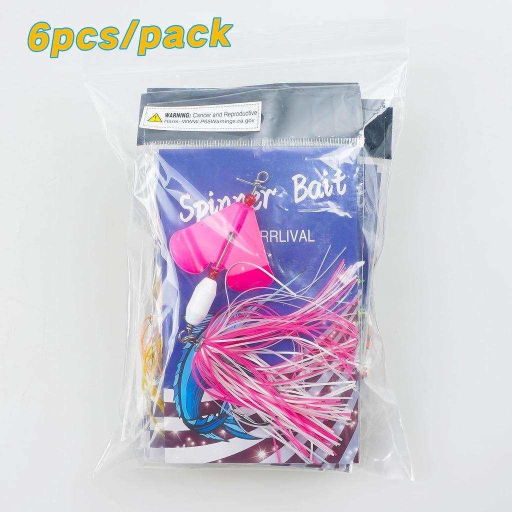 Fishing Buzzbait Lures Bass Spinnerbait Kit Buzz Bait Small, B- 6pcs - Image 6