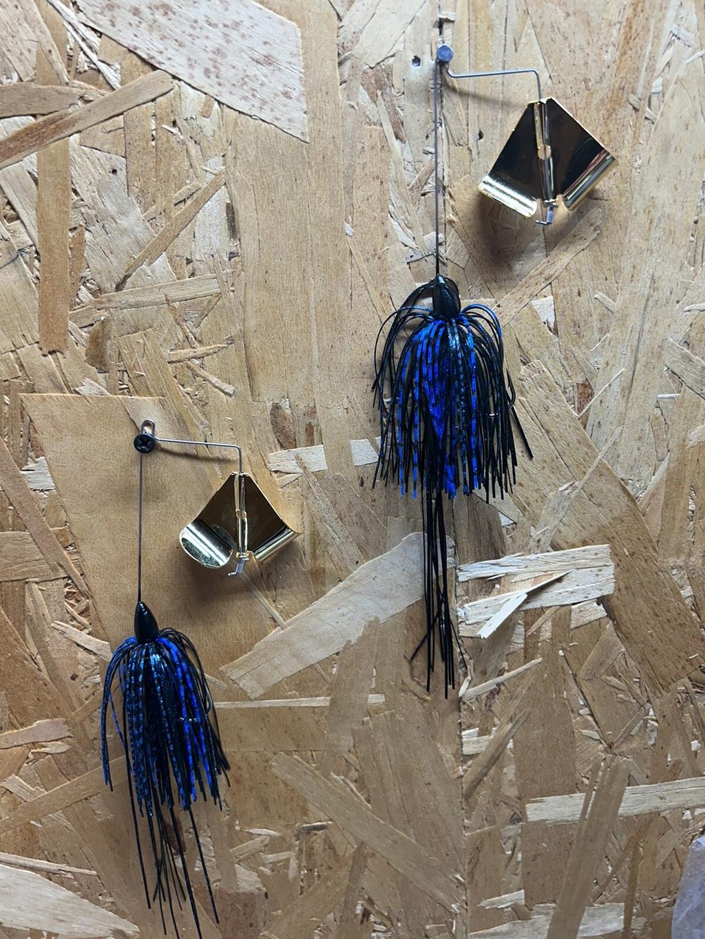 A.C.T. Lures, 3 pk-1/4oz Light Wire Buzzbait Hand Tied skirt Gold Blades Custom - Image 3