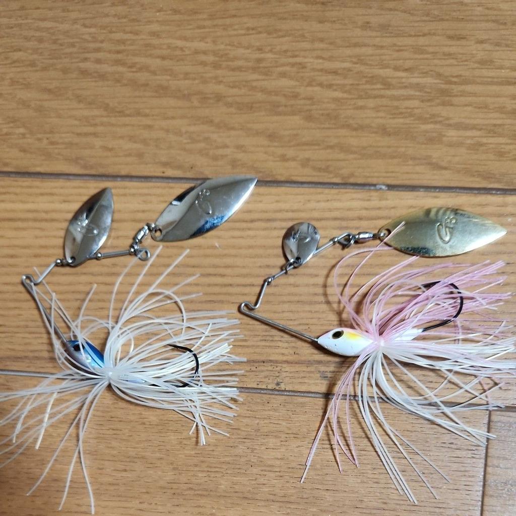 Gamakatsu Micro Spin 3/8 oz Spinnerbait Set of 2 + Trailer Hook 3pcs - Image 1