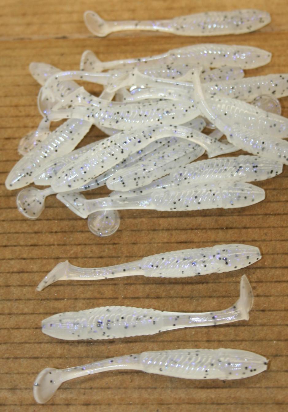 3.5" Swim Minnow Violet Pepper Paddle Tail Swimbait Trailer for A Rig 50 pack - Image 3