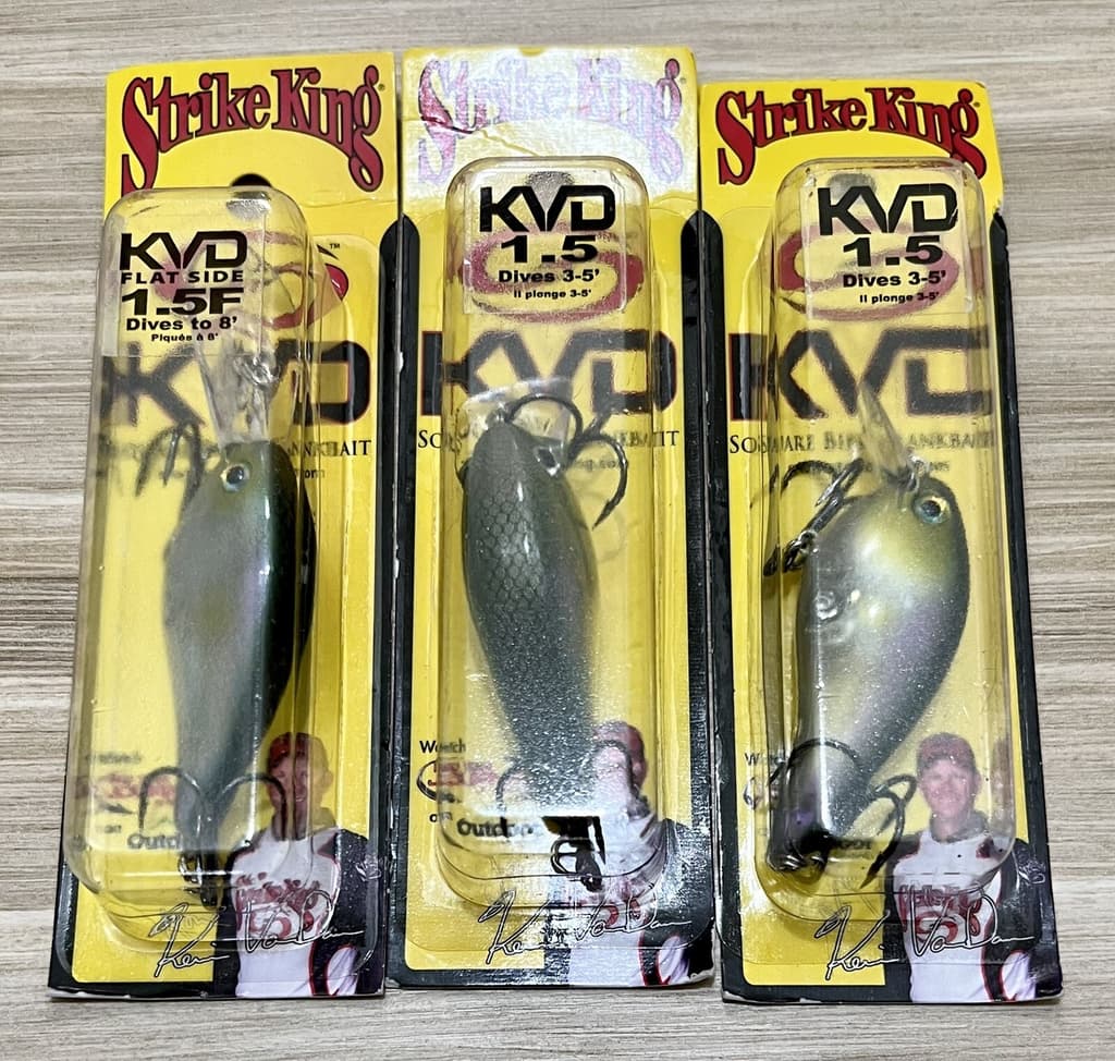 Strike King (Lot Of 3) KVD 1.5F Flat Side Crankbaits, Bass, Free Shipping! NWT! - Image 1