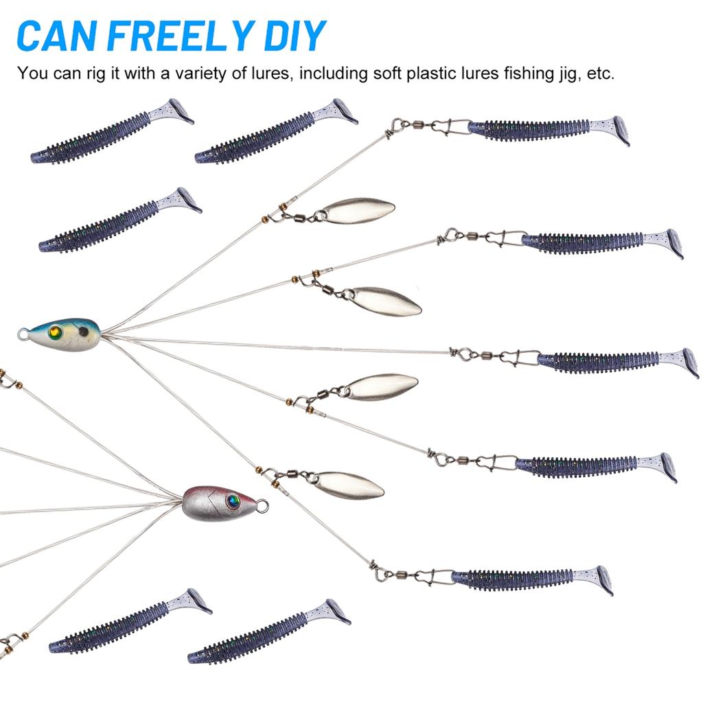 5 Arms Alabama Rig Fishing Lure Umbrella Rig w/Spinner for Striper Boat Trolling - Image 7