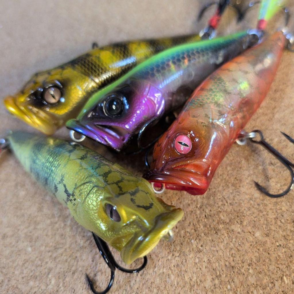 Megabass PopX ⑨ Topwater Lures 4-Piece Set Limited Edition Snake and AB Series - Image 1