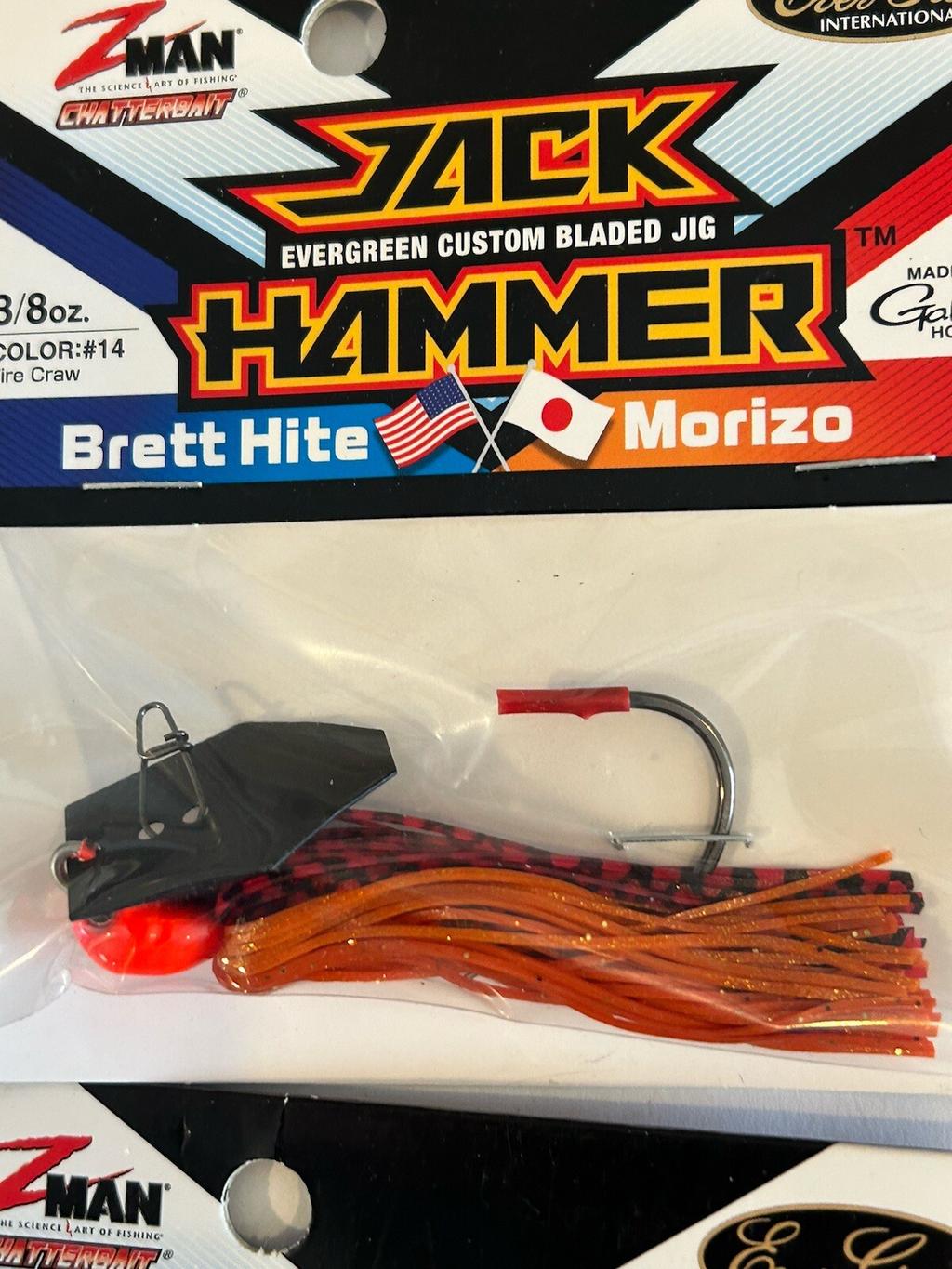 LOT OF 4  Z-Man Jack Hammer Chatterbait 3/8 Oz Fire Craw COLOR TACKLE BOX FIND - Image 2