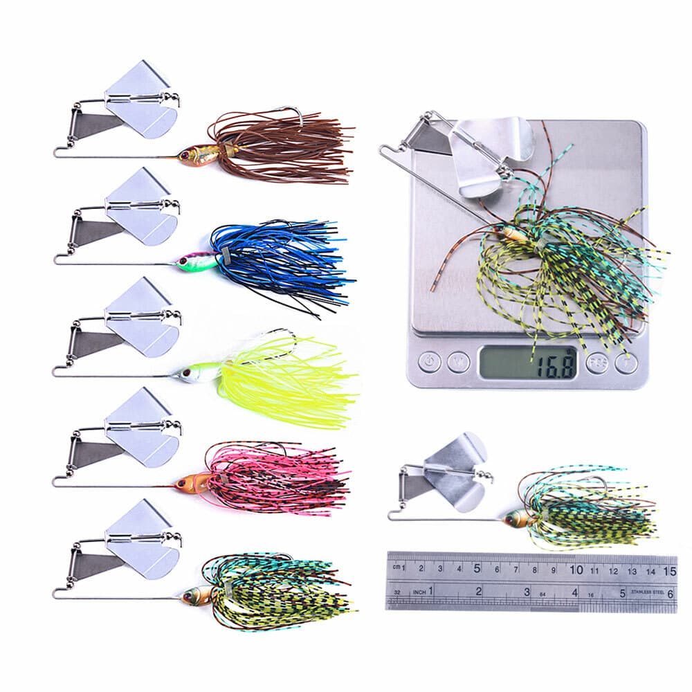 5PCS/Lot 16g Spinnerbait Blade Bait Rubber Skirt Buzzbait Fishing Lures Tackle - Image 2